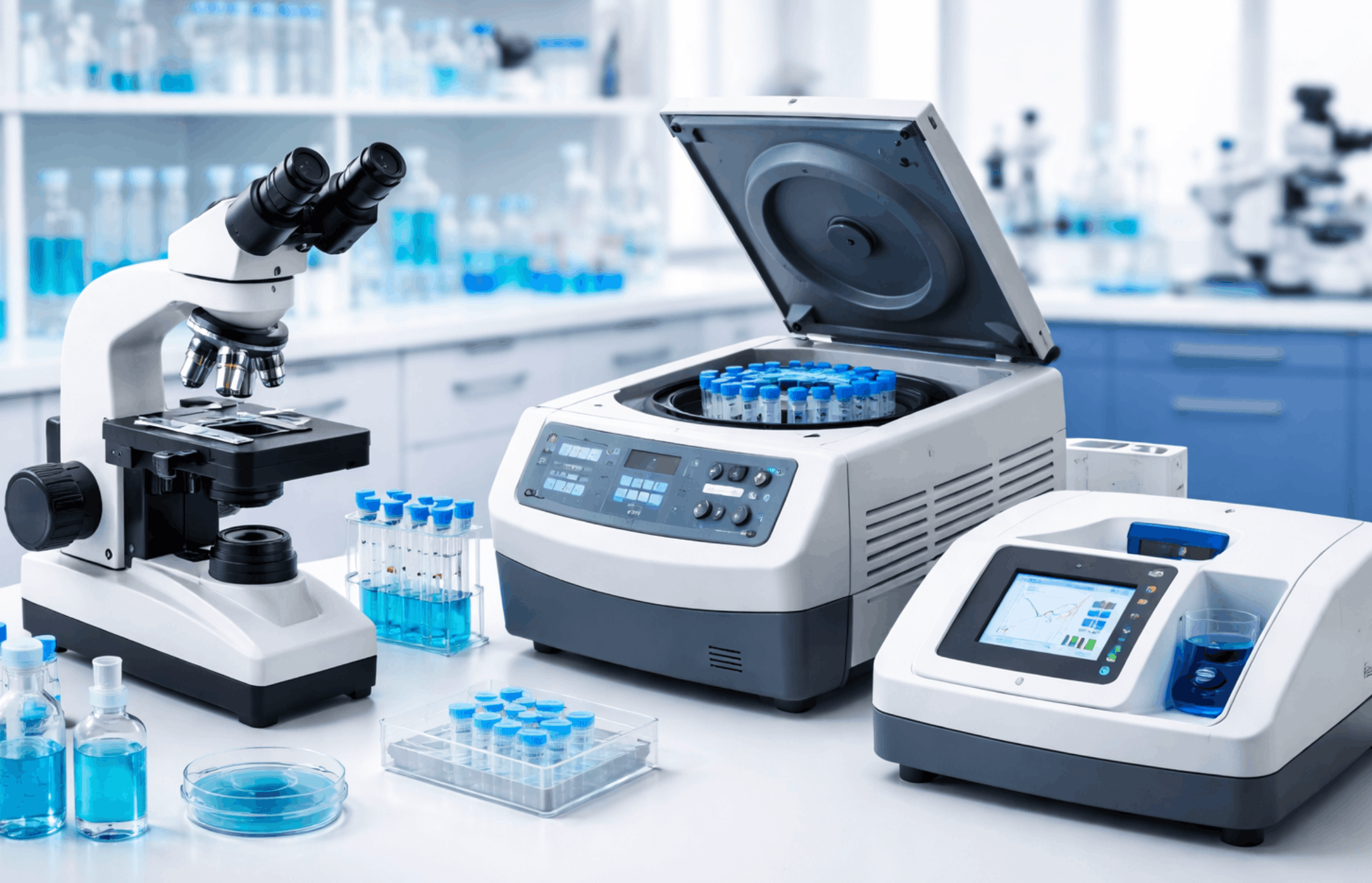 Microscopes, Centrifuges, Spectrophotometers
