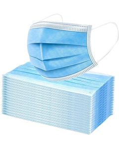 Disposable Face Mask 100 Pcs 3 Ply for Adults with Elastic Ear Loop
