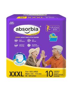 Absorbia Unisex Adult Diaper Pant Pack Of 10 Pant Diapers