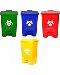 BIOHAZARD Plastic Pedal Dustbin, 10 Ltr, Pack of 1