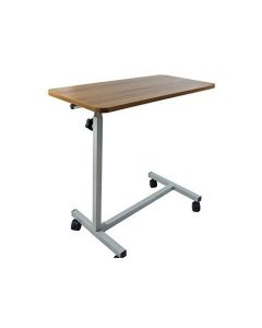 Height Adjustable Overbed Bedside Table with Wheels