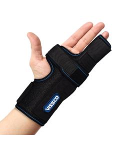 Vissco Boxer's Support Brace With Detachable Splints For Finger Fracture, Universal, Black, Pack of 1
