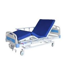 Three Function – Head, Leg and Height adjustable cot with Wheel and Matress