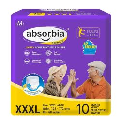 Absorbia Unisex Adult Diaper Pant Pack Of 10 Pant Diapers