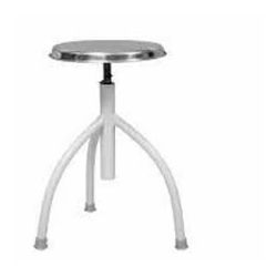 Mild Steel Hospital Revolving Stool - 3 Legs,S.S Top