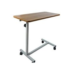 Height Adjustable Overbed Bedside Table with Wheels