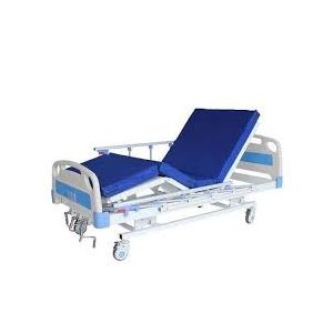 Three Function – Head, Leg and Height adjustable cot with Wheel and Matress
