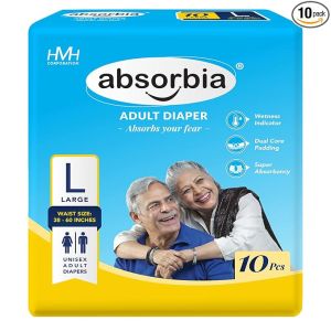 Absorbia Adult Diaper Tape Style, Pack of 10 Pcs-Large