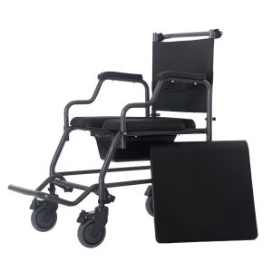 ARCATRON 2000 Commode Wheelchair With Removable Armrest,Locking Caster Wheels,Cushion Seat