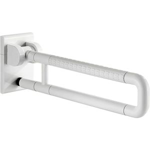 Toilet Arm Support White Coated Up Foldable for Elderly People with Disabilities