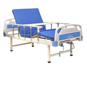 FOWLER COT WITH ALUMINIUM RAILINGS & ABS BOARDS, (WITHOUT WHEEL) WITH MATRESS