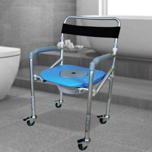 GHS 2996 Comfort 3 in 1 Foldable Commode Shower Chair (Height Adjustable) Without Wheel