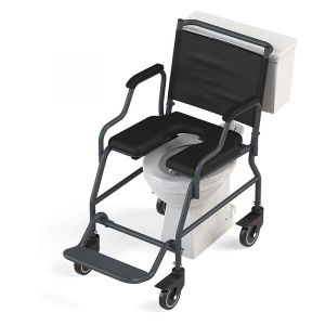 ARC 2000 Commode Wheelchair With Removable Armrest,Locking Caster Wheels,Cushion Seat