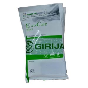 Exo Care Wet Wipes Tissue, Antiseptic Bath Wipes Pack of 5, 10 Count/Pack