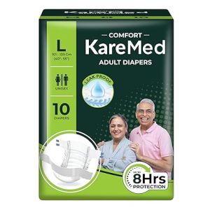 KareMed Comfort Adult Diapers, Stick, 10 Count, Unisex