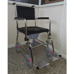 Mednor Stainless Steel Multipurpose Shower cum Commode chair with wheels