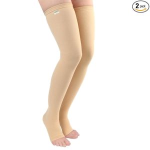 Tynor Compression Stocking Mid Thigh Classic, Beige, Pack of 2