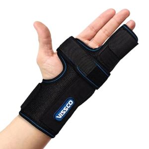 Vissco Boxer's Support Brace With Detachable Splints For Finger Fracture, Universal, Black, Pack of 1