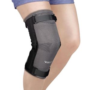 Vissco Elastic Knee Cap with Hinges, Grey, Pack of 1